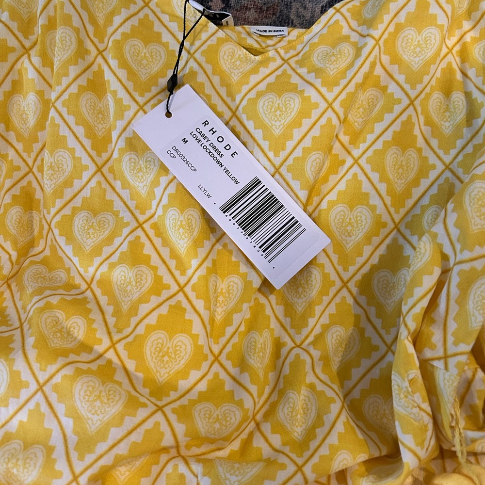 RHODE Yellow Ruched Ruffled Mini Dress - Picture 4 of 5